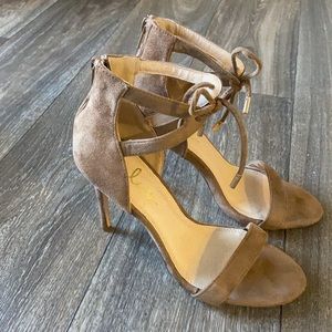 Lulus open toe lace up heels